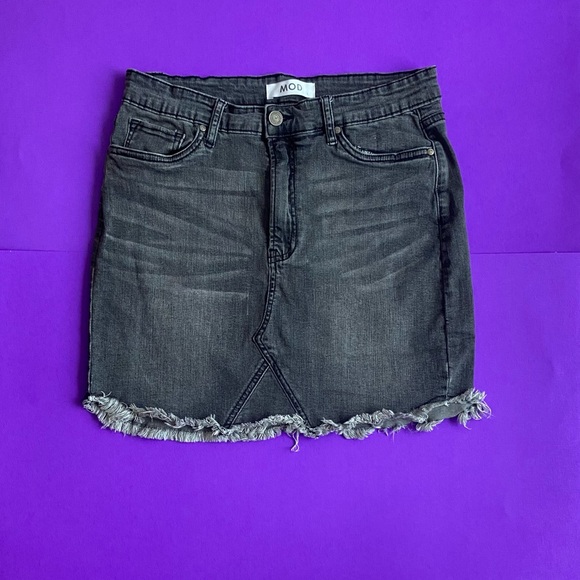 Mod | Skirts | Mod Denim Distressed Mini Skirt | Poshmark